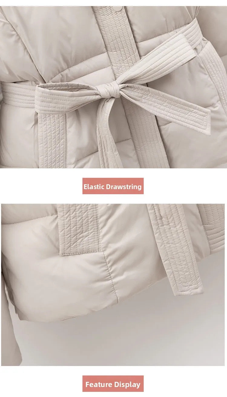 Women's Padded Cotton Thick Winter Coat with Hoodie