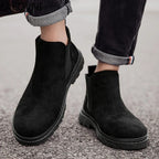 New Winter Boot Casual Shoes for Men Round Toe Slip-on Trendy All-match British