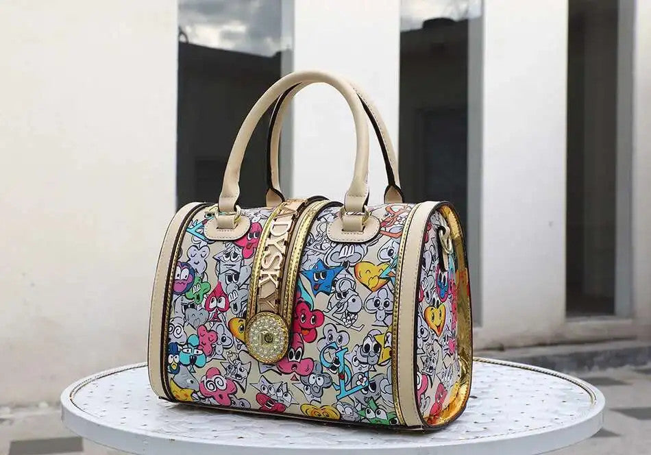 Large-capacity Women's Boston Barrel Handbags