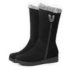Warm Chelsea High Fur Boots Women 2025 Winter Shoes for Women Chunky Mid-calf