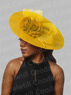 Big Flower Fascinators Hat Headpiece Women Kentucky Church Millinery Cap Ladies