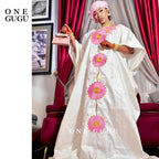 First Quality African Boubou Dress With Scarf Nigerian Traditional Dashiki