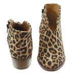 High Heel Boot Women Sexy Pointy Thick Heel Boots Party Leopard Print Shoe