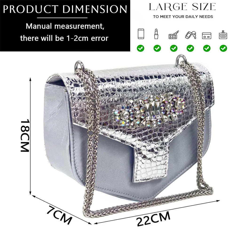 Italian Rhinestone Decoration Women's Shoes And Bag Set