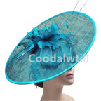 Royal Ascot Big Fascinator Hat Women Kentucky Derby Feather Large Hat