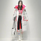 Women's Glossy Waterproof Thick Loose Outerwear Warm Parka Snow Down Jacket