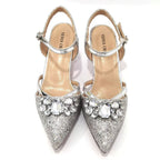 Women's Italian Fashion Peep Toe Pump Shoes with Matching Bag Set for Wedding