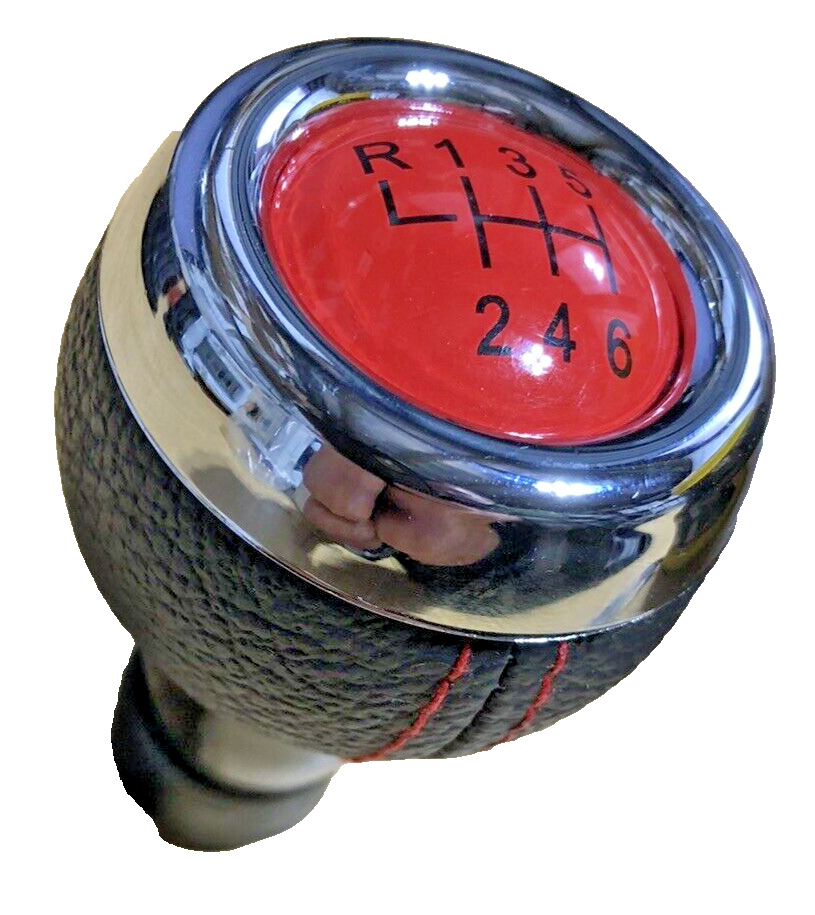 MINI 6 Speed Gear Shift Knob Soft Leather Red Shift Pattern R55 R56 R57 R58 R60