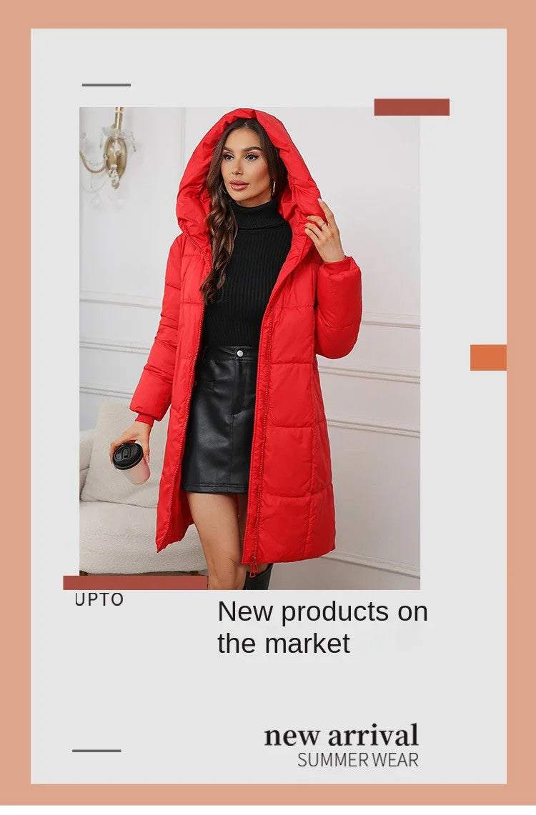 Women's Long Winter Parkas Thick Down Cotton Coat
