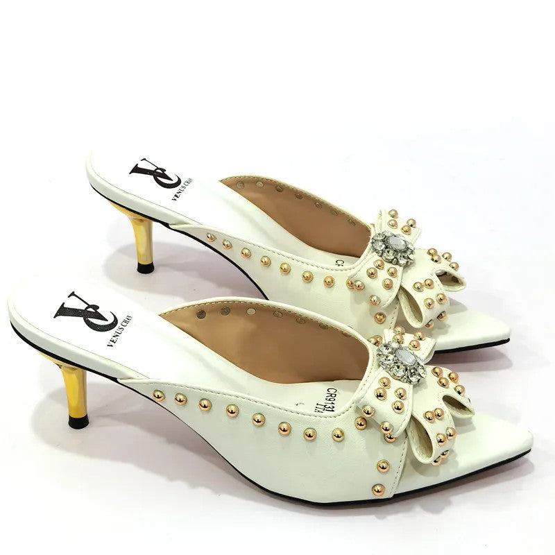 2022 Rivet Style Women Shoes and Bag to Match in Color matching High Quality
