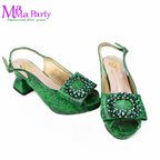 2025 Autumn New Design Specials Italian Women Shoes and Bag Set Comfortable Mid