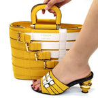 Latest Design Nigerian Women Shoes and Bag Set Plus Size Women Shoes 43 Ladies