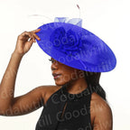 Big Flower Fascinators Hat Headpiece Women Kentucky Church Millinery Cap Ladies
