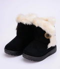 Kids Winter Warm Ankle Snow Boots Boys Girls Pull On Fur Lined Toddlers Shoes