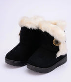 Kids Winter Warm Ankle Snow Boots Boys Girls Pull On Fur Lined Toddlers Shoes