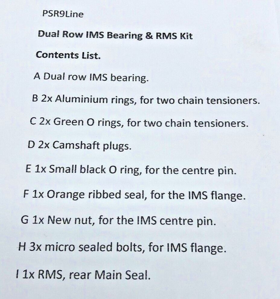 Dual Row IMS Bearing Kit Porsche 911 996 Boxster 986 M96 Engines OEM Components
