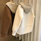 Winter Woolen Coat Women's High-end Feel Knitted Hooded Thickened Top Two-piece