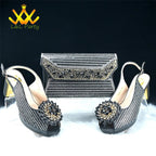 2025 Special New Arrivals Italian Women Shoes and Bag to Match in Green Color