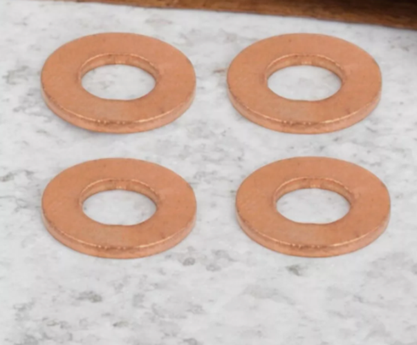 BMW Fuel Injector Copper Washer Seal Set  Diesel M57 N57 B57 Engine 6Pc 2247156