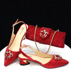 Italian Hollow Design Women's Shoes And Matching Bag