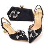 FASHION SHOE Sandals Women 2022 High Heels sexy Green Color Rhinestone Flowers