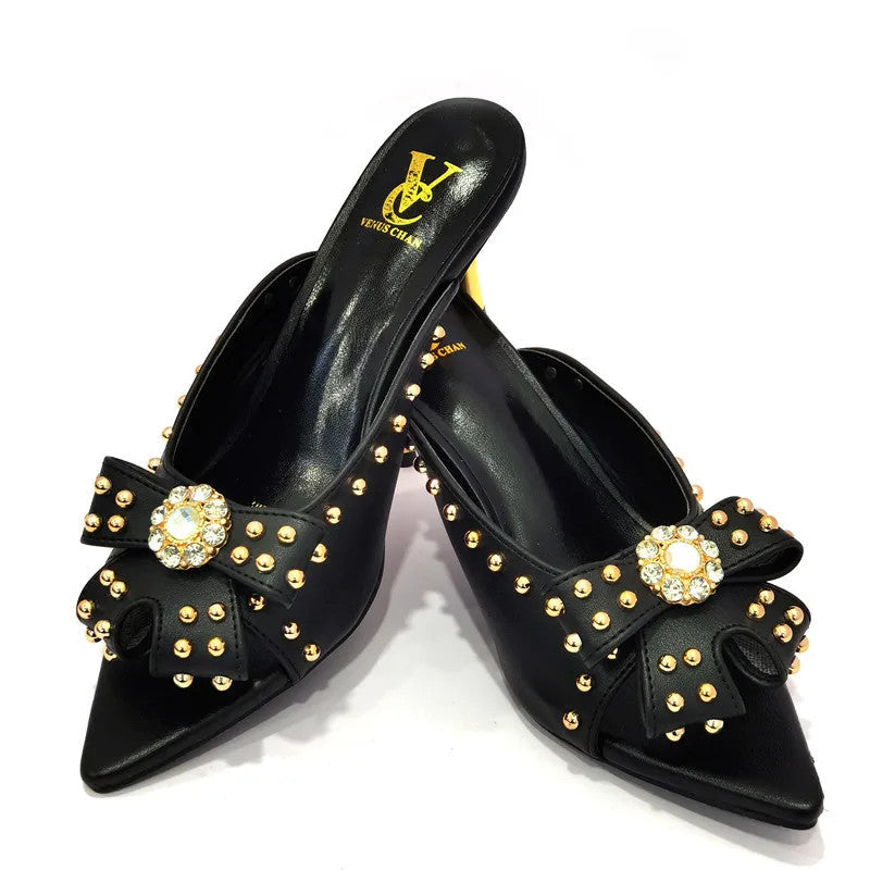 2022 Rivet Style Women Shoes and Bag to Match in Color matching High Quality