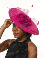 Big Flower Fascinators Hat Headpiece Women Kentucky Church Millinery Cap Ladies