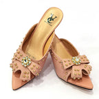2022 Rivet Style Women Shoes and Bag to Match in Color matching High Quality