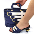 Latest Design Nigerian Women Shoes and Bag Set Plus Size Women Shoes 43 Ladies