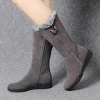 Warm Chelsea High Fur Boots Women 2025 Winter Shoes for Women Chunky Mid-calf