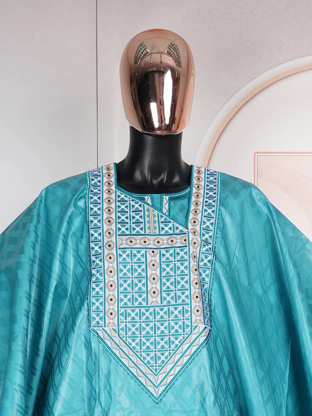 Elegant African Dresses for Women Traditional Bazin Embroidery Wedding Party