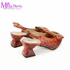 2025 Autumn New Design Specials Italian Women Shoes and Bag Set Comfortable Mid