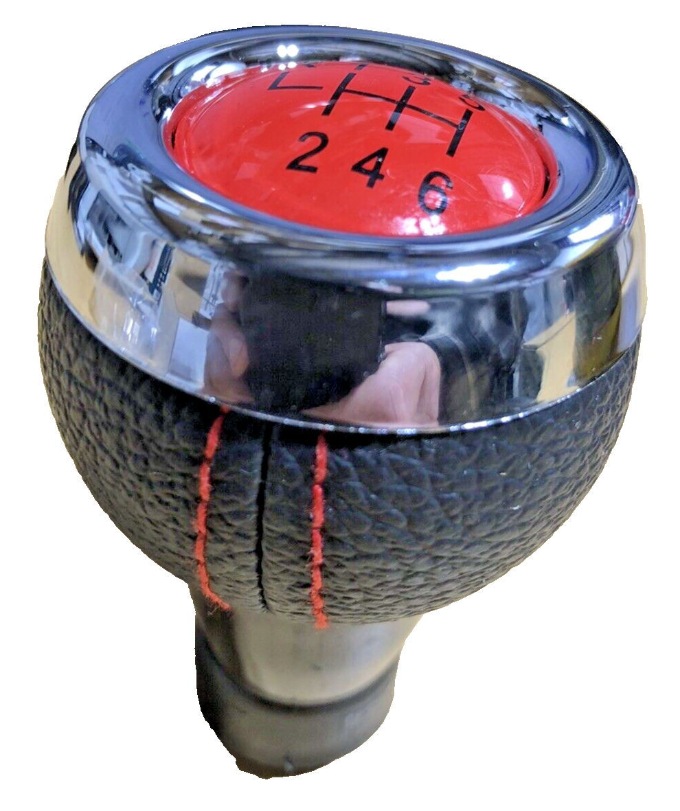 MINI 6 Speed Gear Shift Knob Soft Leather Red Shift Pattern R55 R56 R57 R58 R60