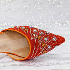 Women's Elegant Rhinestone Pointed Toe Pumps With Matching Shoes And Bag Set