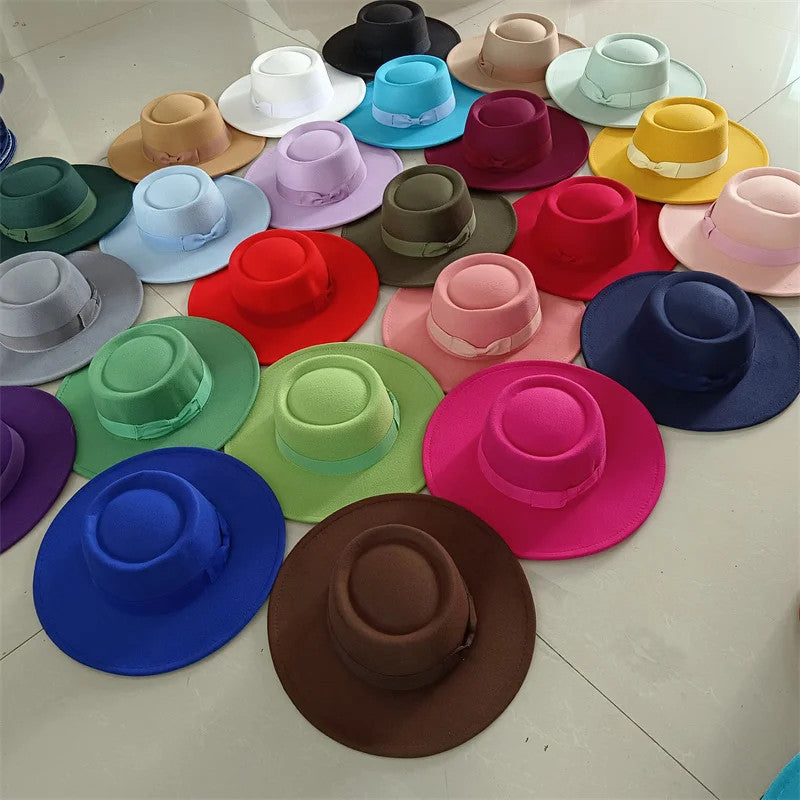 Sombrero Raised Top Fedora Hat 2023 New European and American Fedora Hat Jazz
