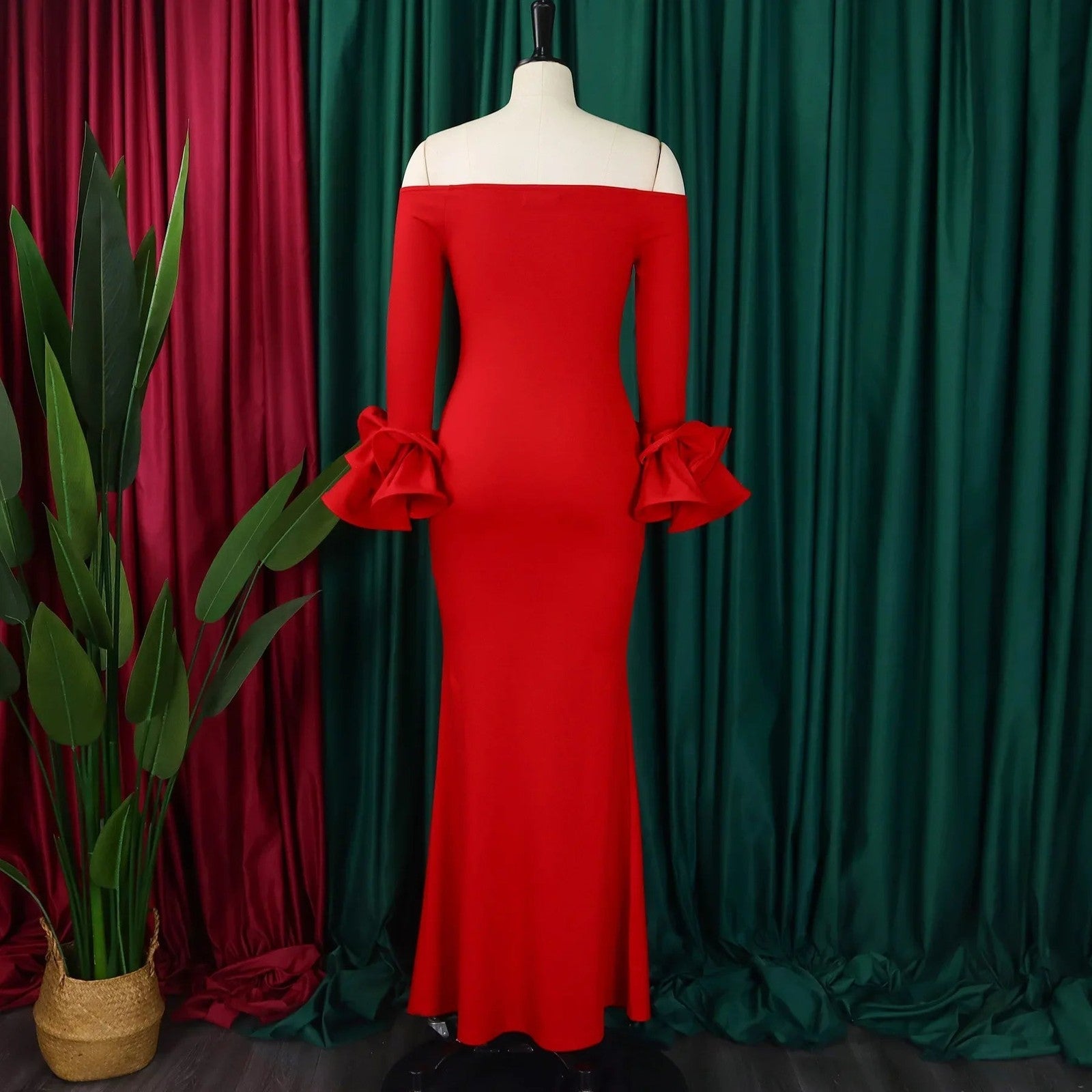 Elegant Sexy Side Slit Long Dress For Women Independent Stand Trade Clothing