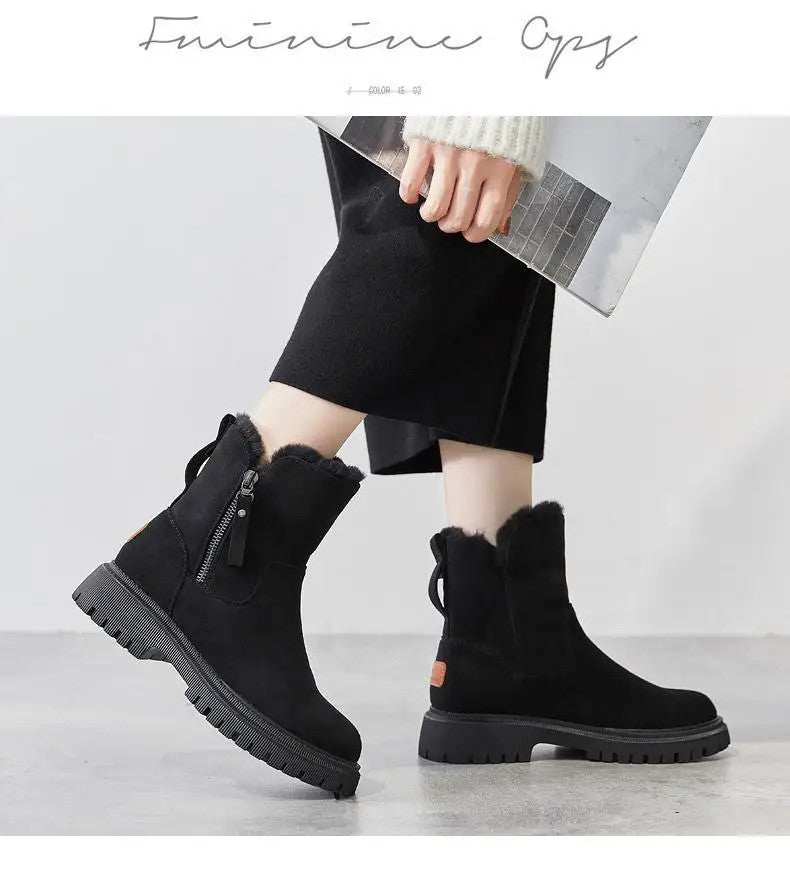 Women's Winter Velvet Warm Thick Cotton Furry Boots
