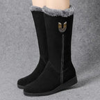 Warm Chelsea High Fur Boots Women 2025 Winter Shoes for Women Chunky Mid-calf