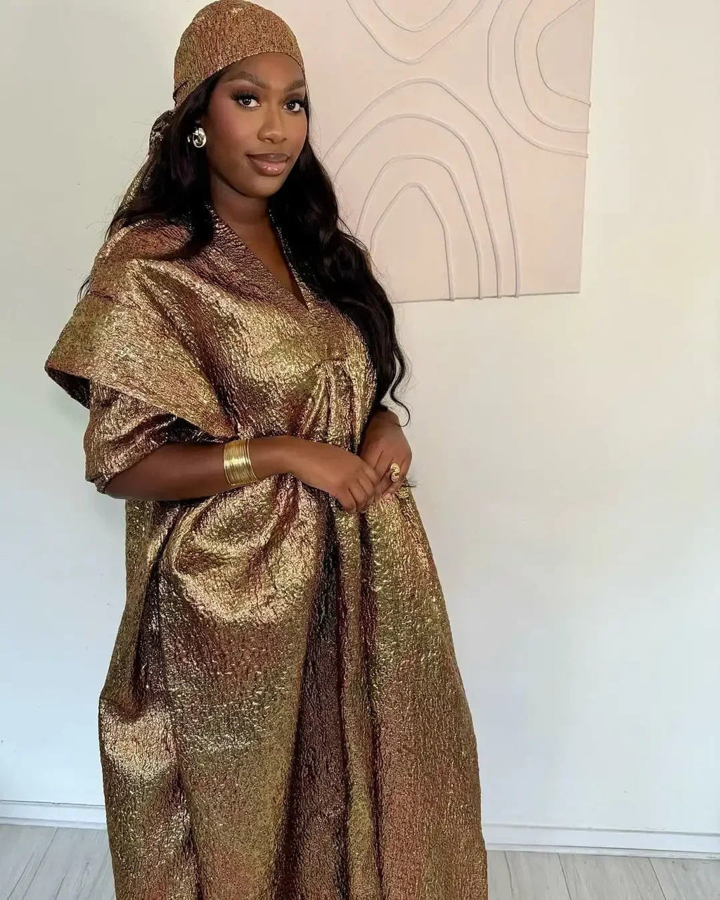 African Dress for Women Plus Si ze Embroidery Weddi ng Guest Long Maxi Dress
