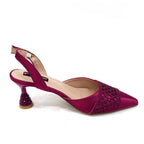 Women's Italian Party Shoes and Bag Set With Elegant Diamond Butterfly
