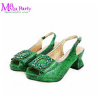 2025 Autumn New Design Specials Italian Women Shoes and Bag Set Comfortable Mid