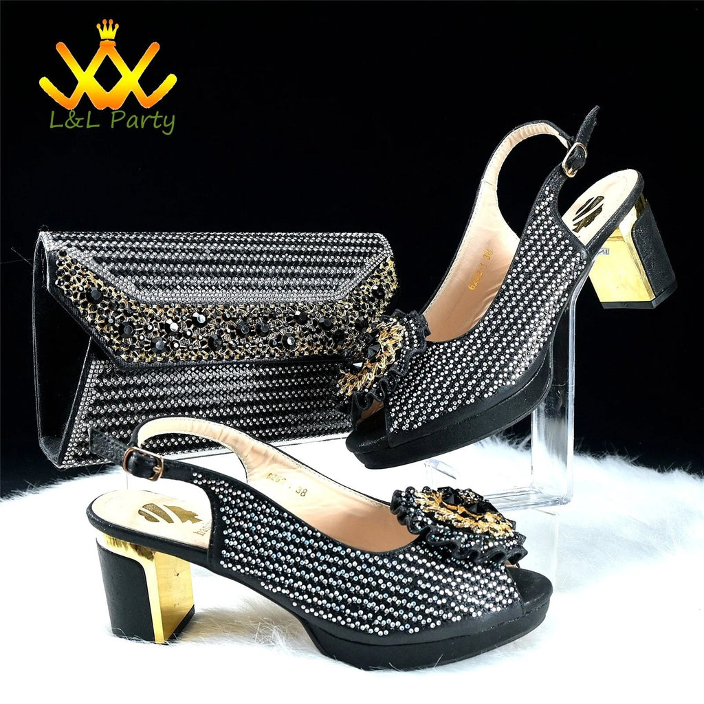 2025 Special New Arrivals Italian Women Shoes and Bag to Match in Green Color