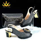2025 Special New Arrivals Italian Women Shoes and Bag to Match in Green Color