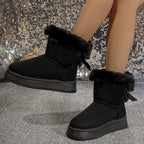 New Fashionable Bow Round Toe Elegant Snow Boots