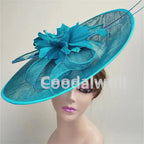 Royal Ascot Big Fascinator Hat Women Kentucky Derby Feather Large Hat