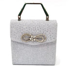 Women's Rhinestone Bow Side Italian Party Shoes And Bags Set