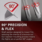 Target Darts K-Flex Flight System No2 Standard  - Black - Short - 19mm