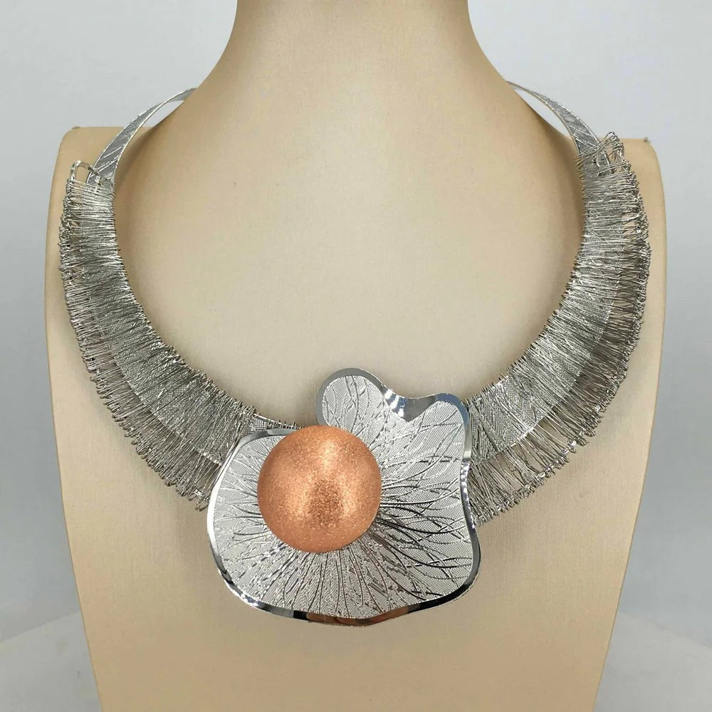 Fashion Dubai Gold-Plated Jewelry Set Simple Style African Necklace All Copper