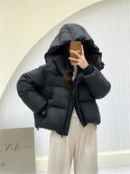 Short Parkas Women Streetwear Cropped Down Coat Korean Sweet Puffer Jacket