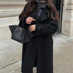 Women's Winter Double Breasted Long Sleeve Lapel Blends Jacket